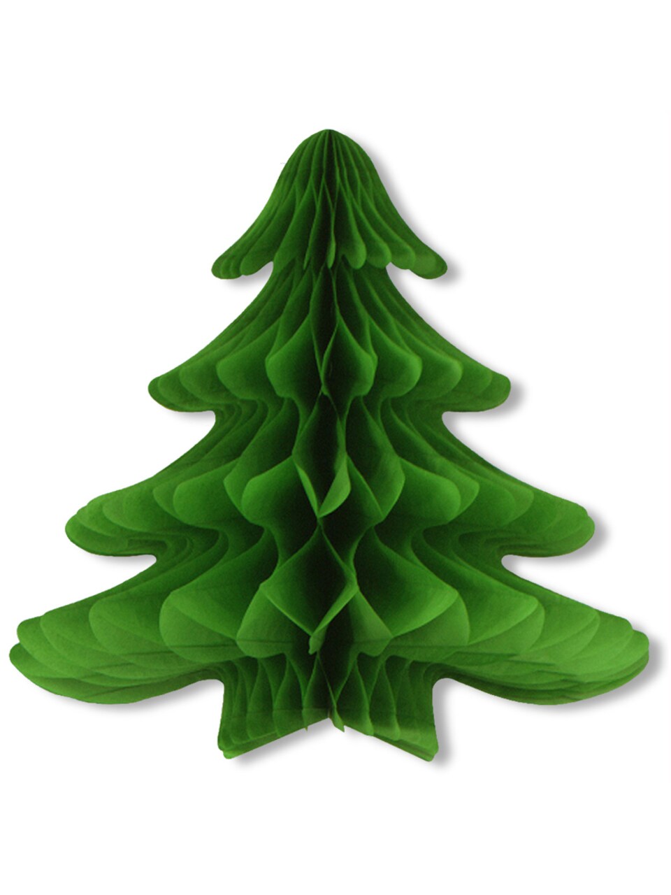 23" x 25" Green Tissue Paper Hanging Christmas Tree Holiday Party Decoration